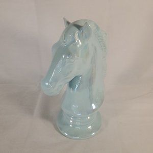 Iridescent Blue Horse Head Bust Sculpture Statue Art Home Decor Girl's Bedroom